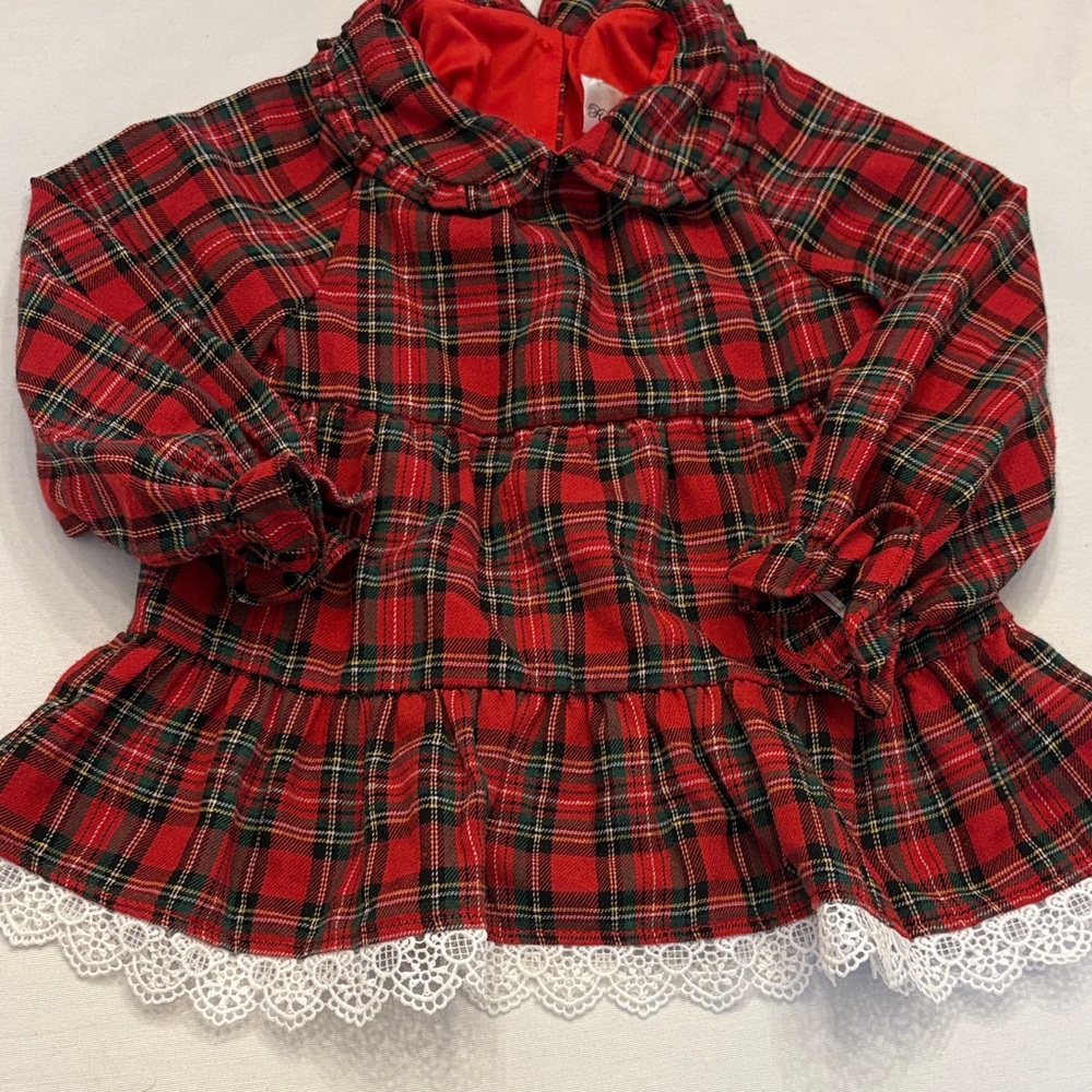 Rare Editions Red Plaid Kids Blouse